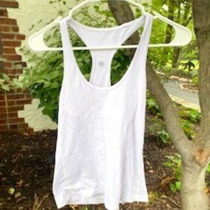 Lululemon White Racerback Tank Top